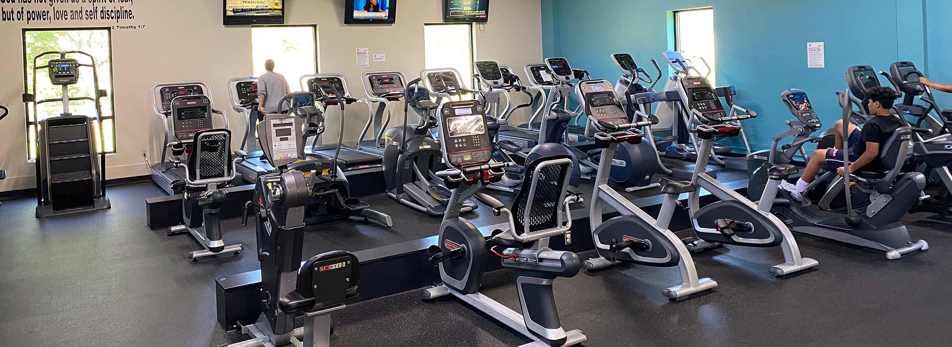 Cardio equipment in the fitness center of the YMCA of South Boston/Halifax County