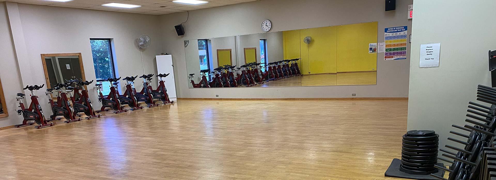 Group fitness room in the YMCA of South Boston/Halifax County