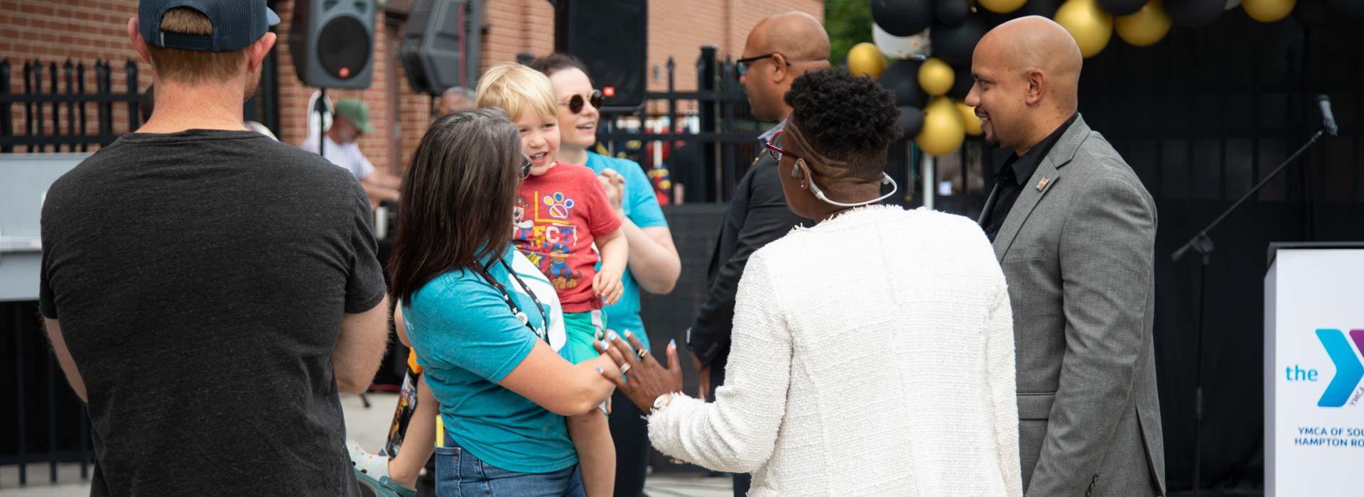 Community members gather and chat during the YMCA on Granby's 10th Anniversary Celebration