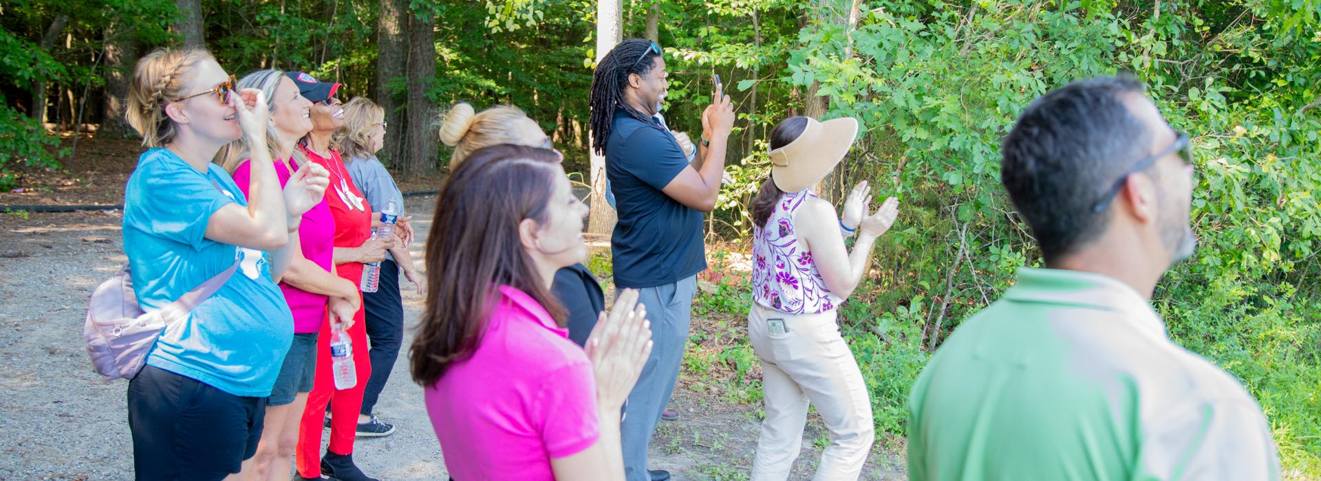 YMCA donors and staff cheer gaga players on