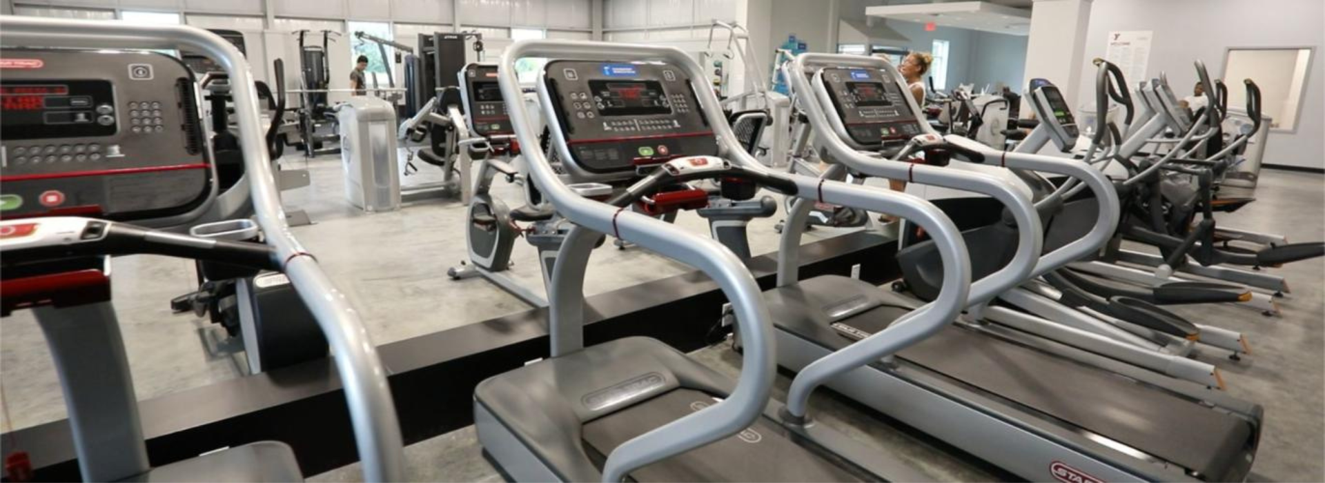 Inside of Northampton County YMCA cardio area with treadmills