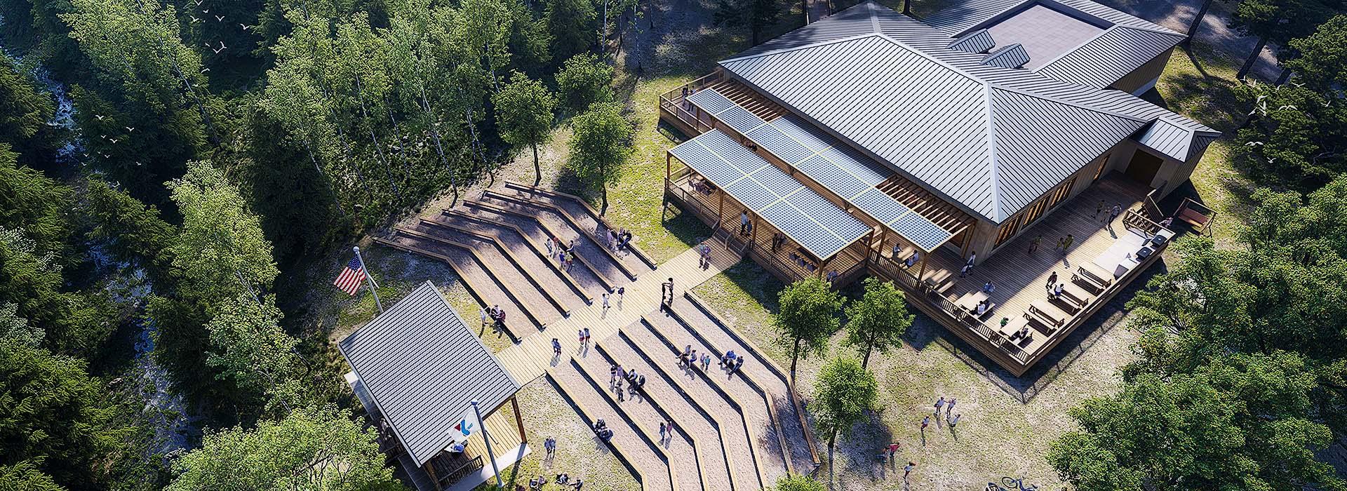 Camp Silver beach YMCA dining hall overhead
