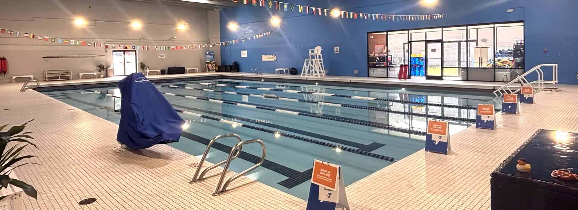 The indoor pool at the Mt. Trashmore Family YMCA