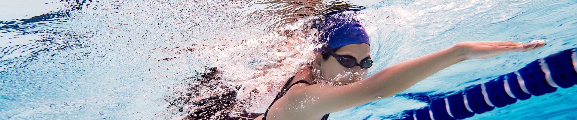 Underwater shot of competitive swimmer