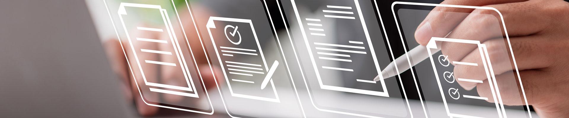 Illustration of filling and signing documents digitally