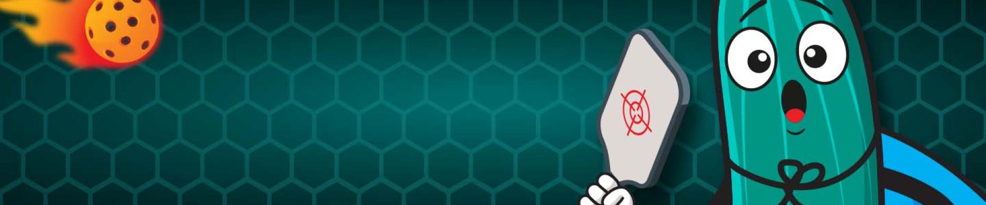 YMCA pickleball tournament with a pickle playing pickleball