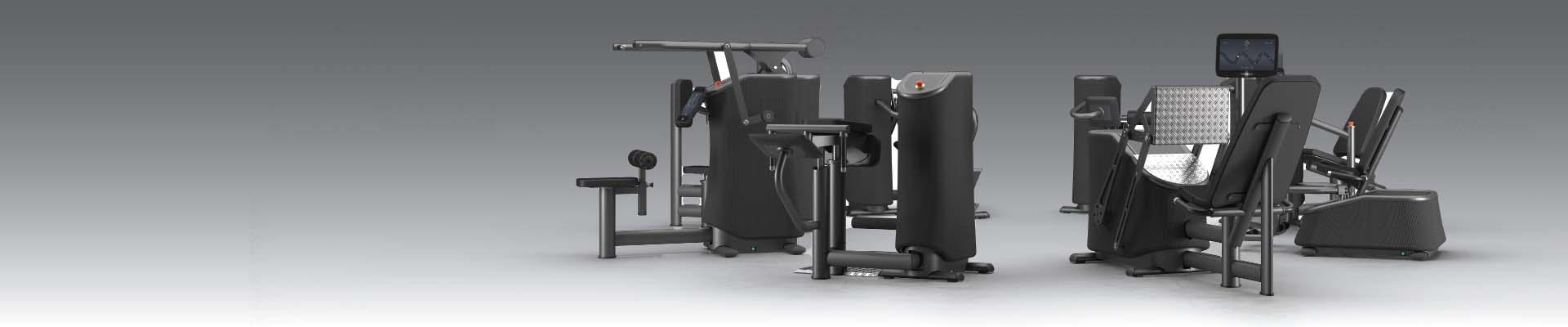 EGYM banner with EGYM Smart Equipment with a gray gradient background