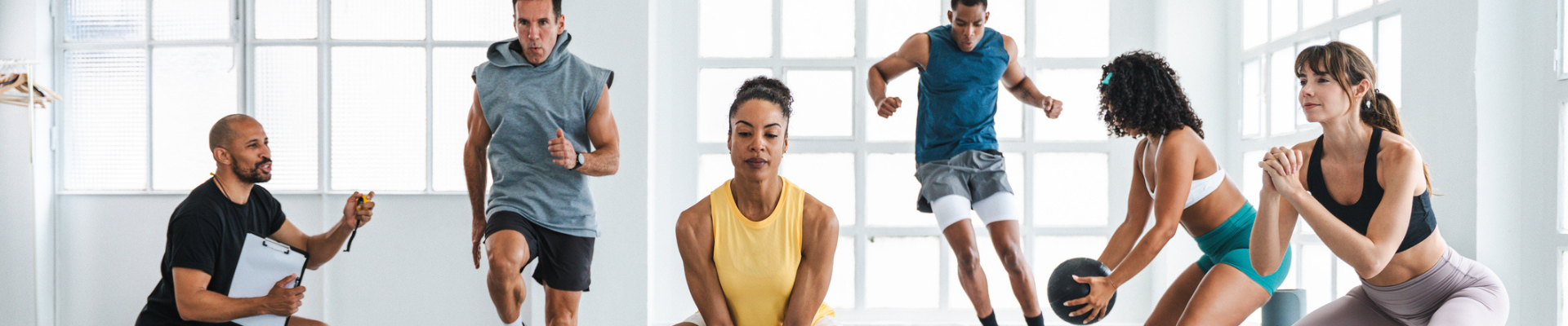 HIIT indoor group fitness class