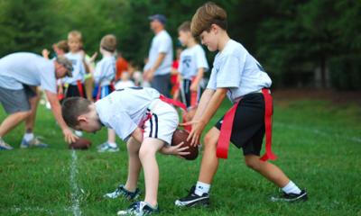 kids playing football