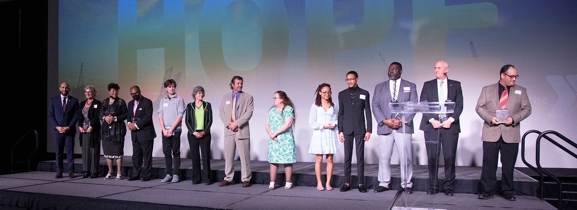 2021 Volunteer Service Award Recipients at the Y's annual dinner