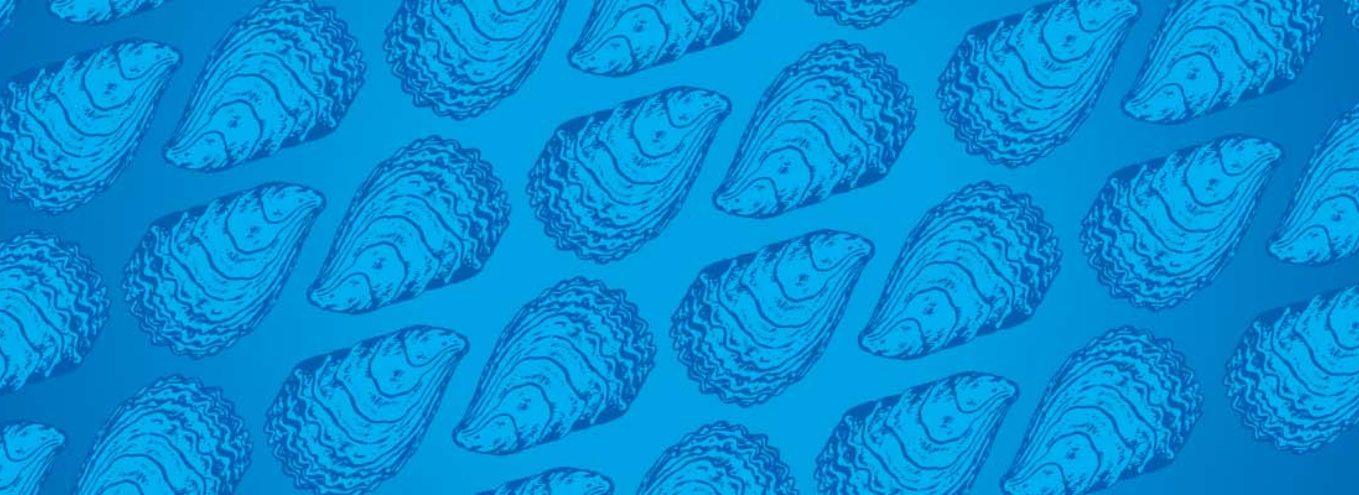Blue gradient background with oysters 