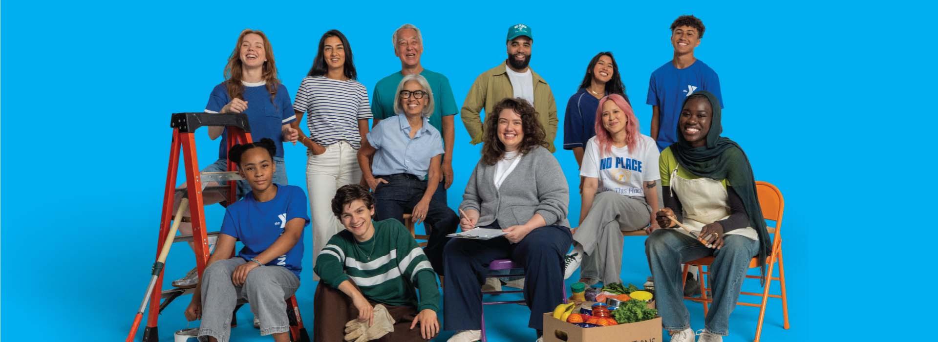 Group of YMCA donors, volunteers and members representing community