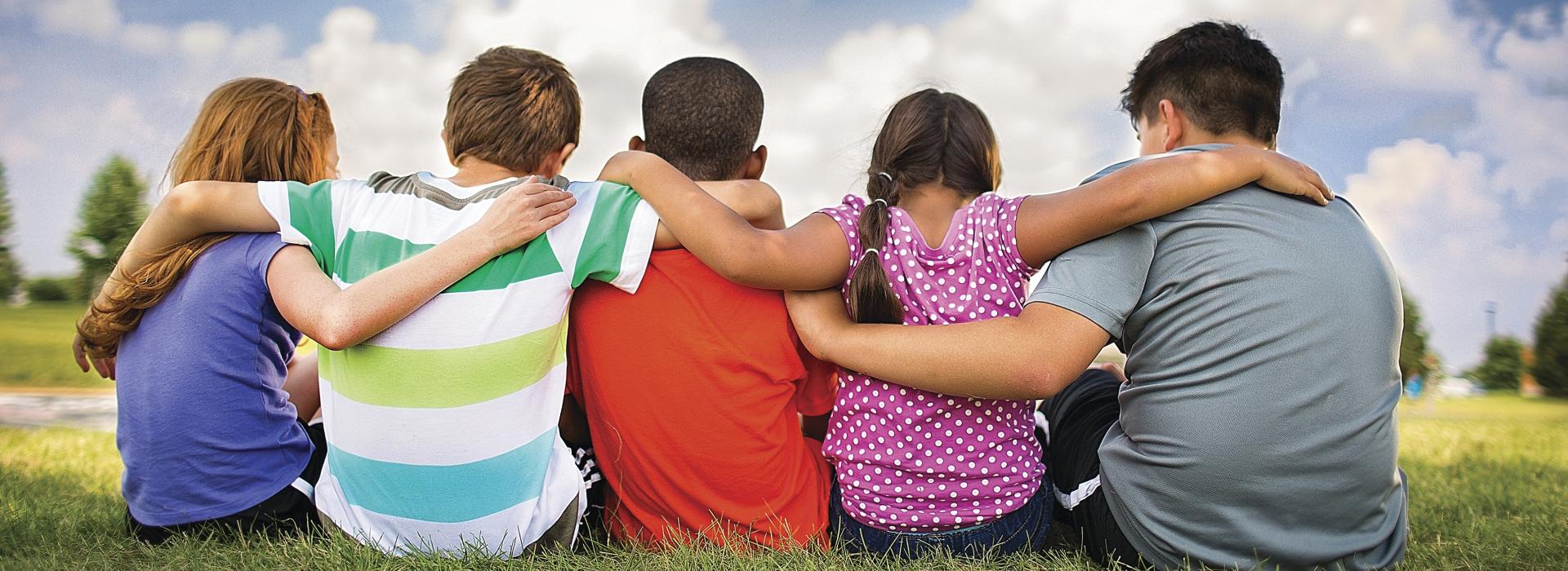 children sitting down